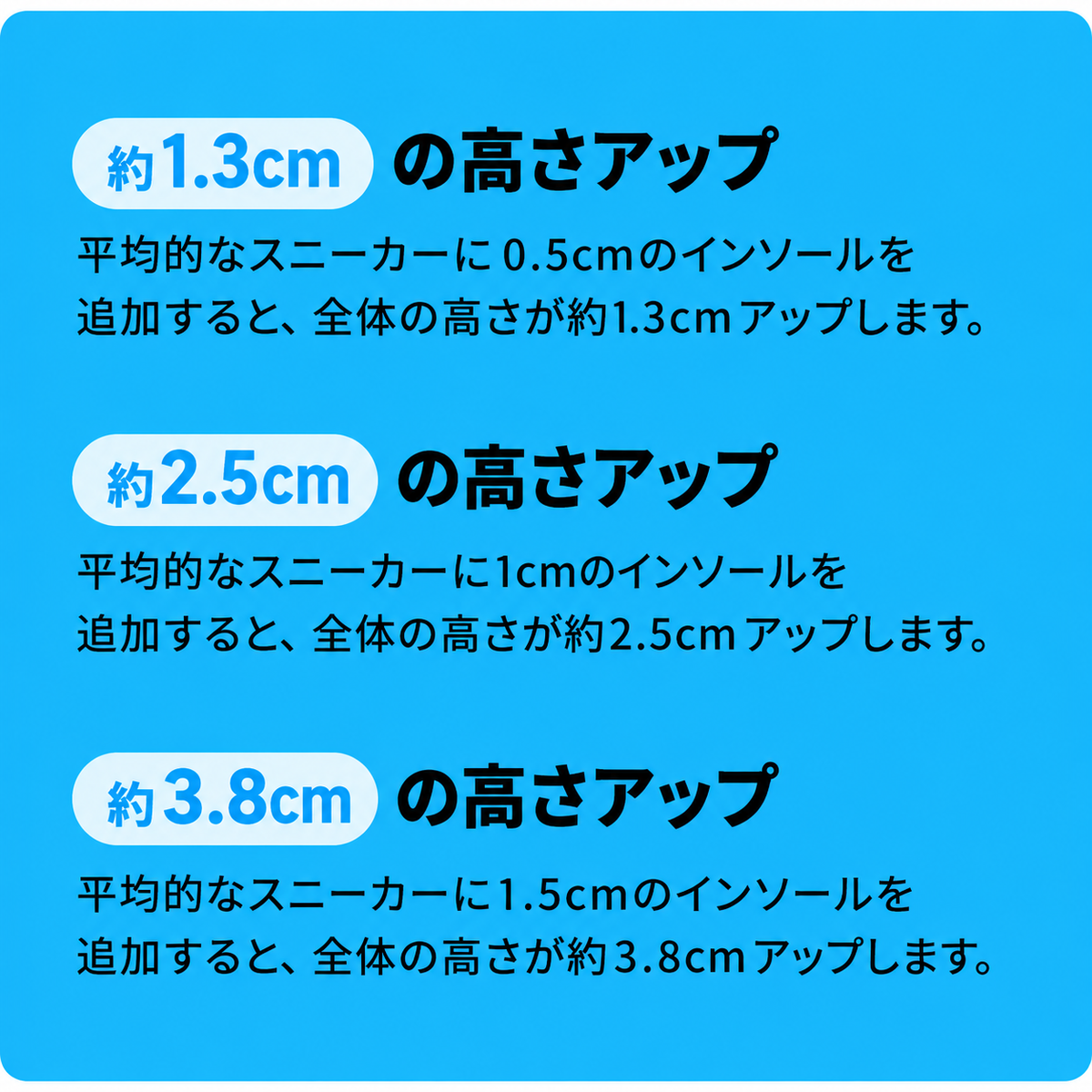 身長アップインソール｜自然にスタイルアップ